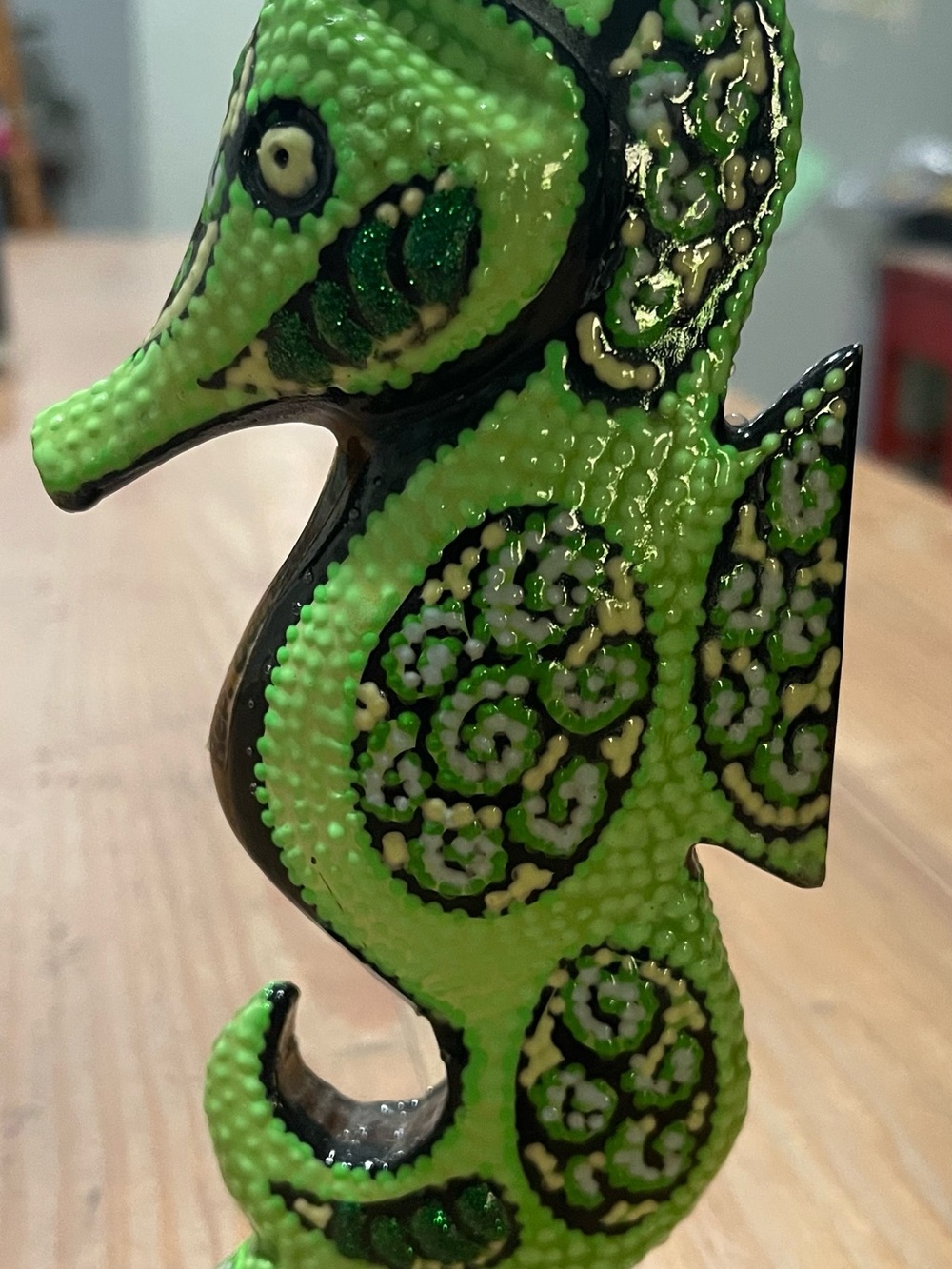 7” tall Green Seahorse Reptile Decor - Unbranded rep Dominicans
